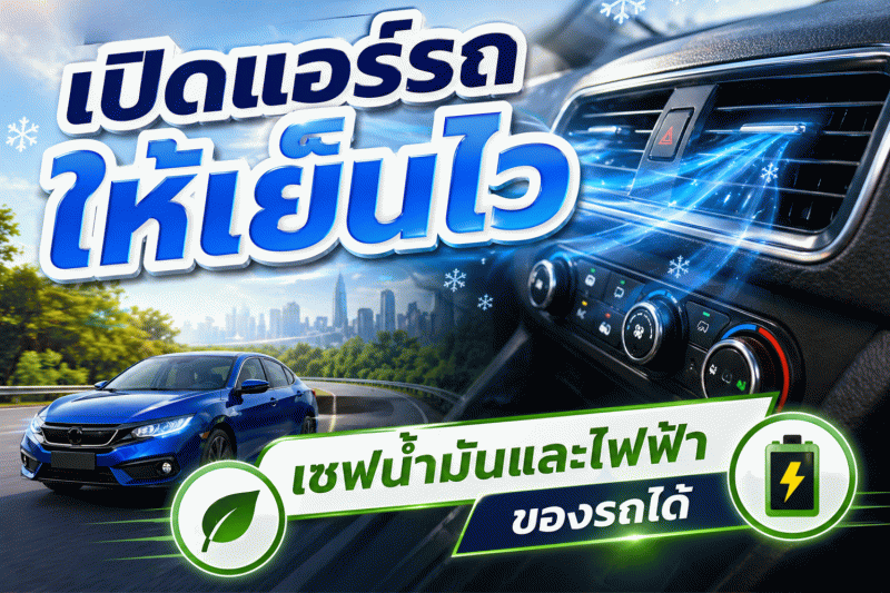 5 เทคนิค เปิดแอร์รถให้เย็นไว ประหยัดจริง