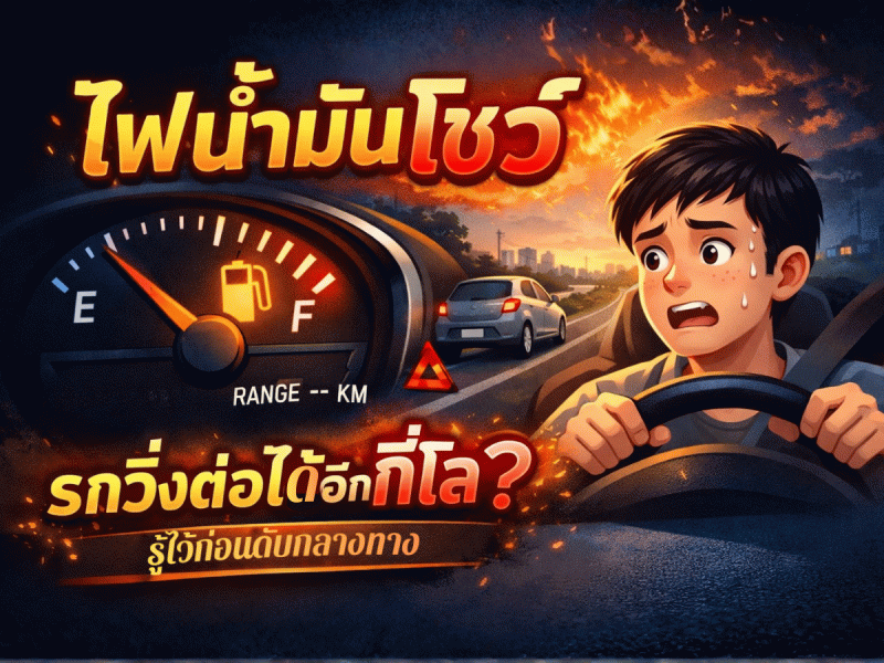 ไฟน้ำมันโชว์! รถวิ่งต่อได้อีกกี่โล? รู้ไว้ก่อนดับ